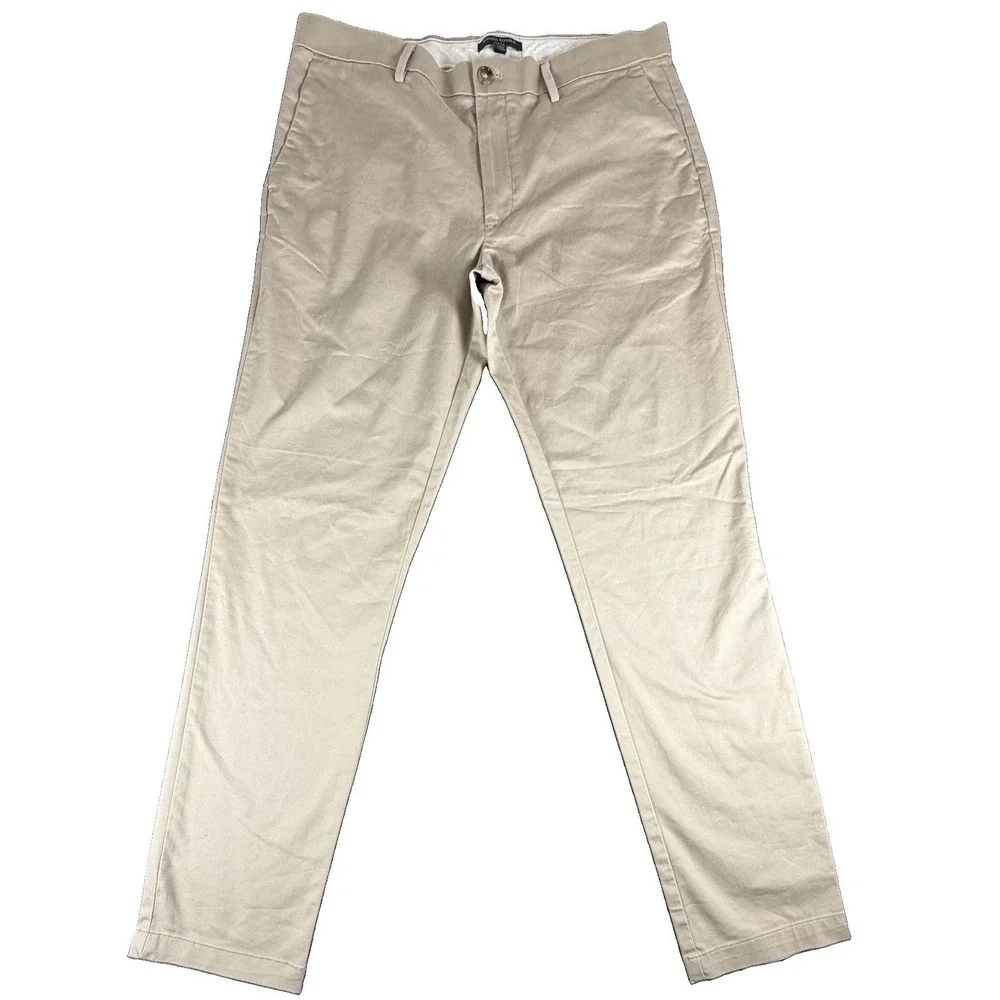 Banana Republic Pants Mens 35x34 Beige Chino Slim Fit Tapered Twill Casual